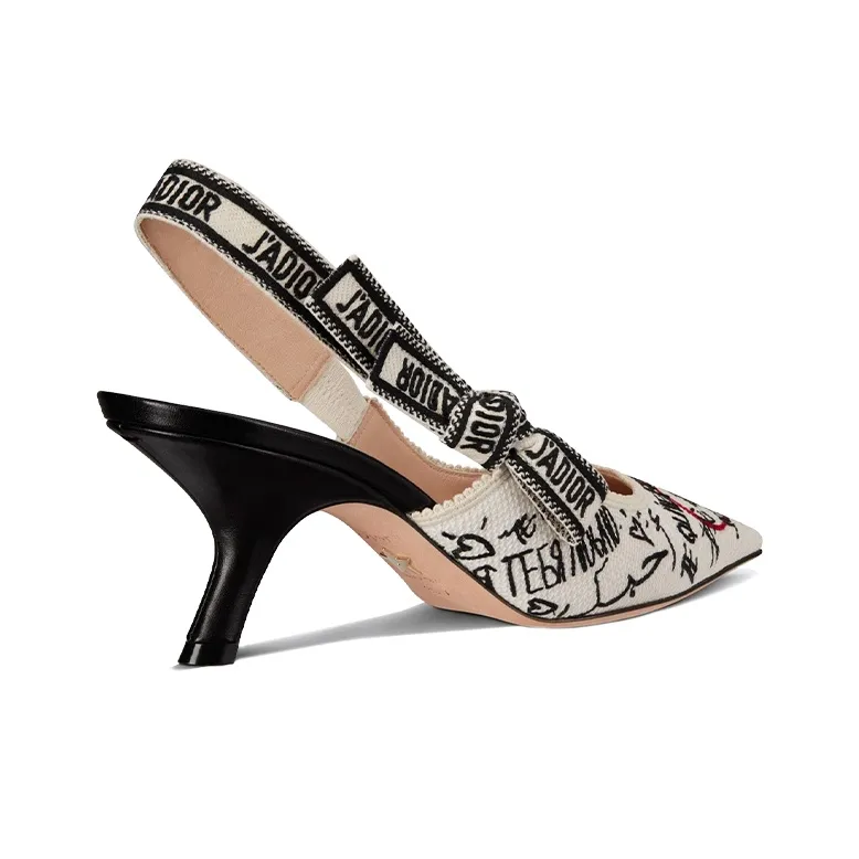 DIOR J'Adior Amour Slim Heel High Heels 6.5cm Women's Ecru-3