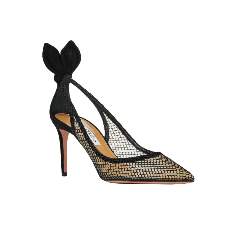 AQUAZZURA 85mm Mesh-panelled Pumps-1