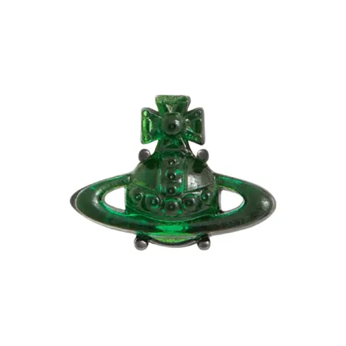 Vivienne Westwood Brass Cubic Zircon Single Stud Earrings Men's Cyber Green
