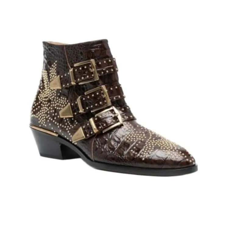Chloé Susanna 50mm Studded Ankle Boots-2