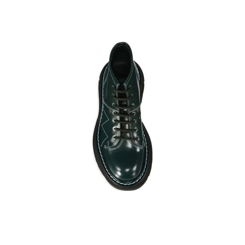 Alexander McQueen Ankle Boots Women's Green Silver Color-4