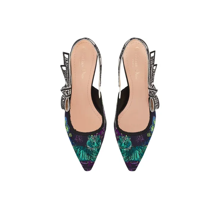 DIOR J'Adior Slim Heel High Heels 6.5cm Women's Black Purple-3