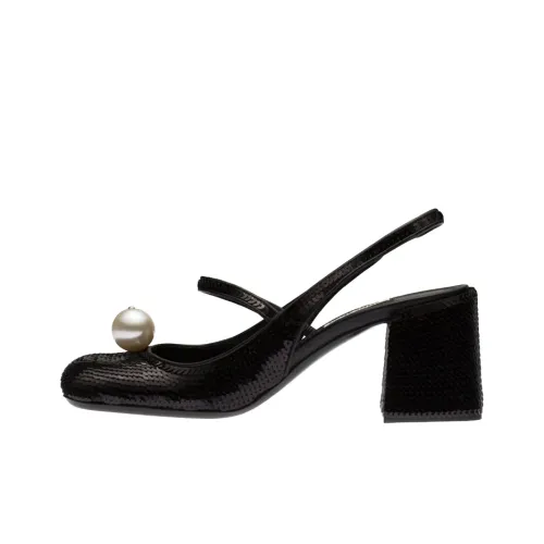MIU MIU Block Heel High Heels Women's Black