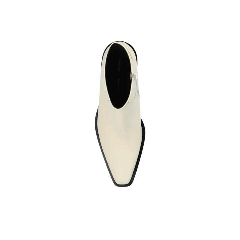 PROENZA SCHOULER Bronco Ankle Boots 5.5cm Women's Ivory White-4