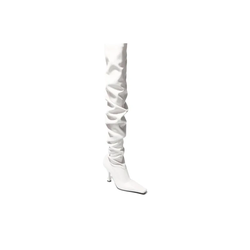 PROENZA SCHOULER Trap Over the knee Boots 9cm Women's White-2