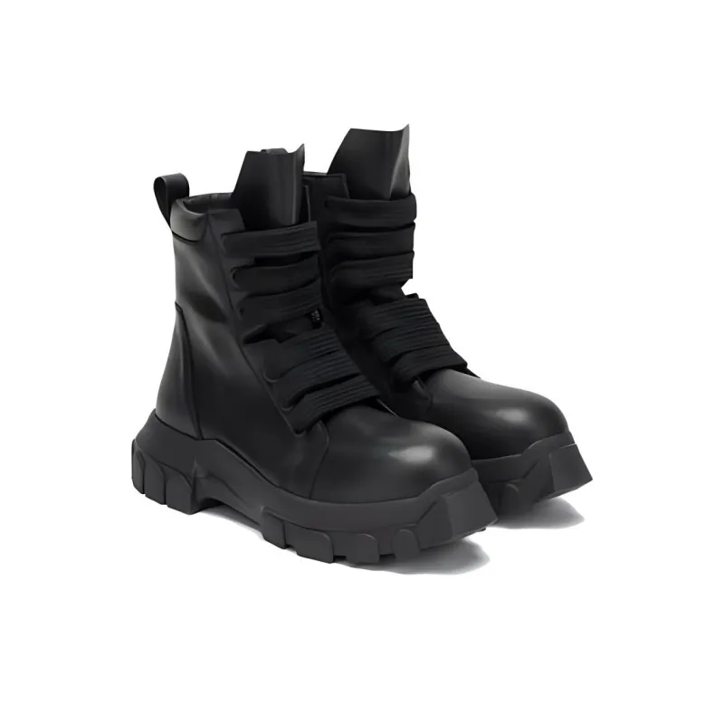 RICK OWENS Bozo Tractor Leather Boots-2