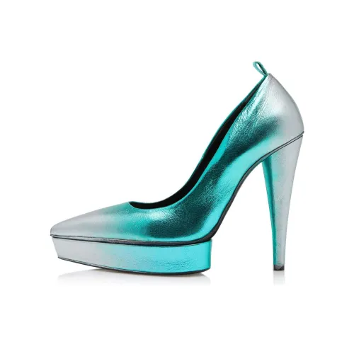TOM FORD Cone Heel High Heels 12cm Women's Lagoon Silver