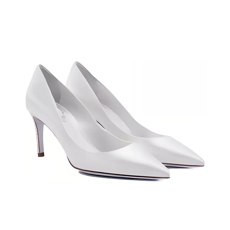 RENE CAOVILLA Yasmine Slim Heel High Heels 7cm Women's White-2
