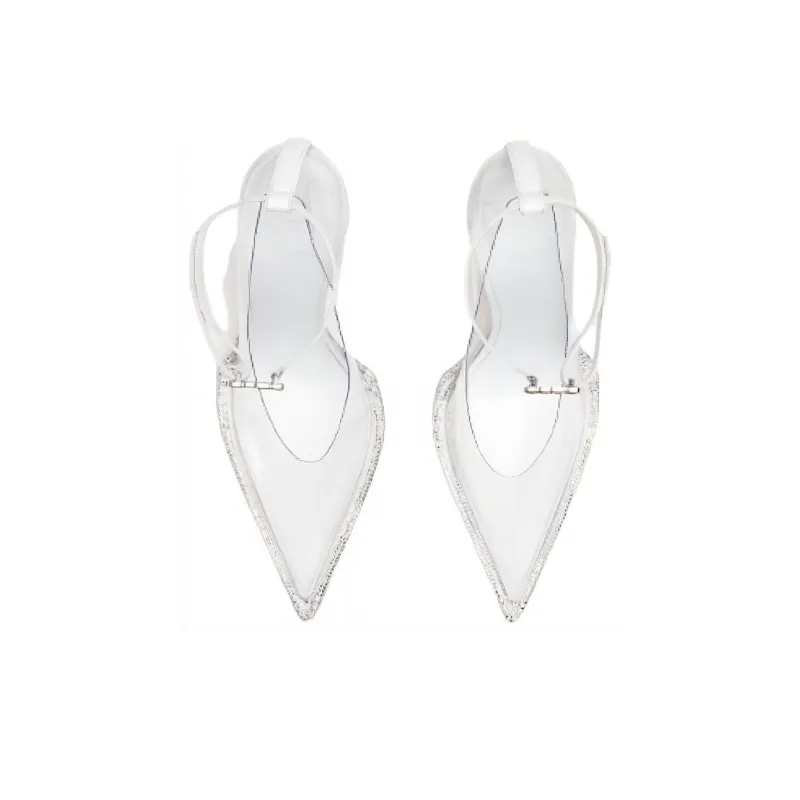 GCDS Slim Heel High Heels 12cm Women's Transparent-2