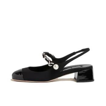 MIU MIU Chunky Heel High Heels 3.5cm Women's Black