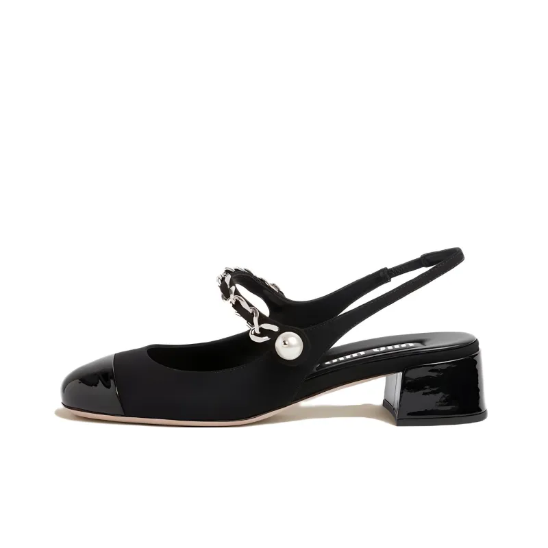 MIU MIU Chunky Heel High Heels 3.5cm Women's Black-0