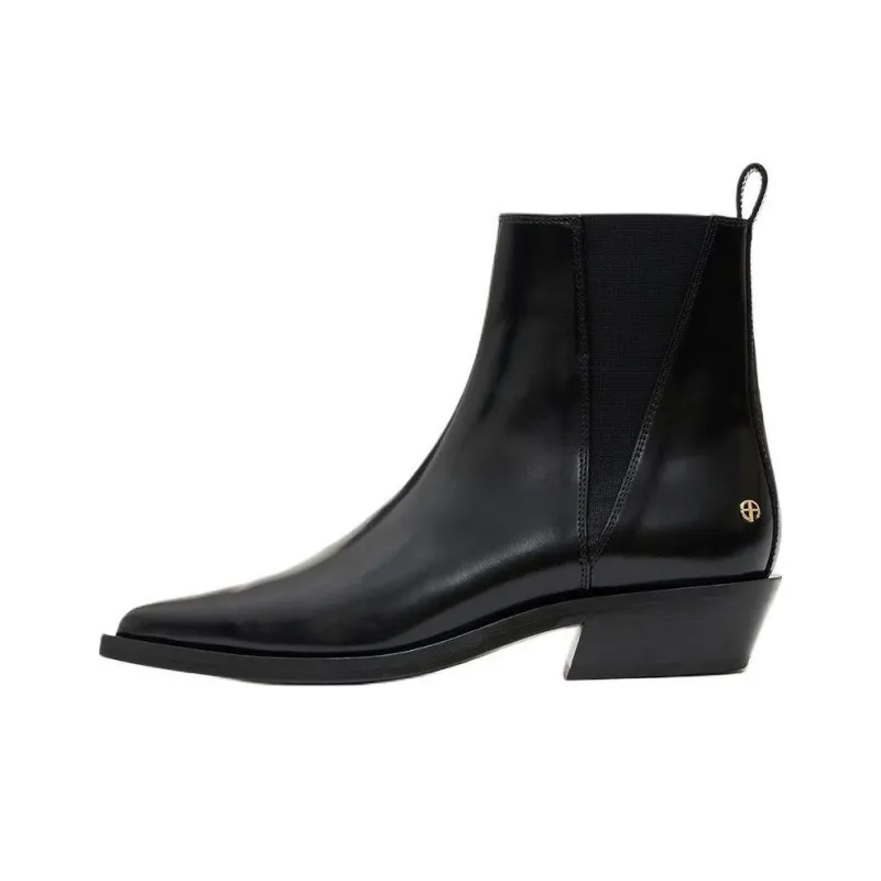 Anine Bing Bekah Short Chelsea Boots 4cm Women's Black-0
