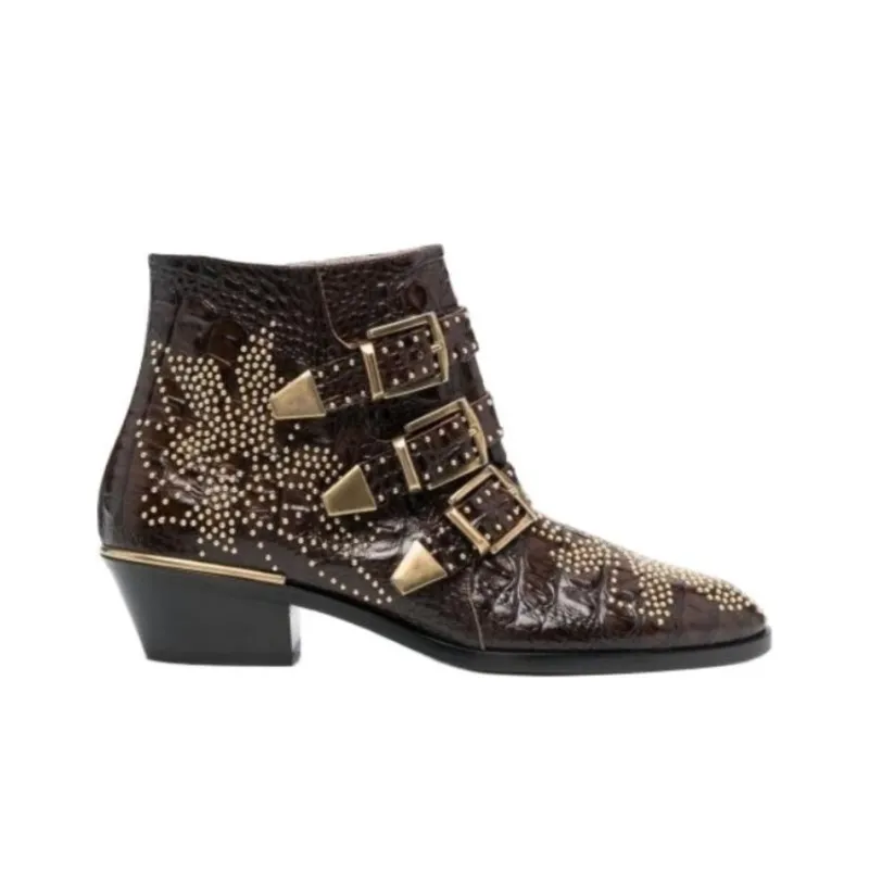Chloé Susanna 50mm Studded Ankle Boots-1