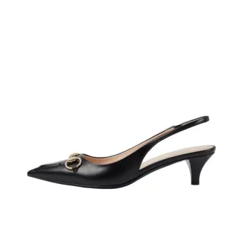 GUCCI Horsebit Cone Heel High Heels 4.5cm Women's Black