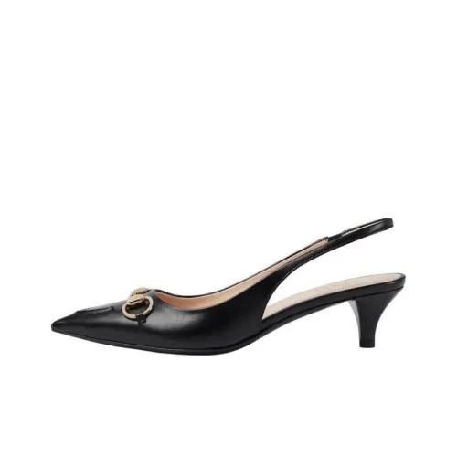 GUCCI Horsebit Cone Heel High Heels 4.5cm Women's Black