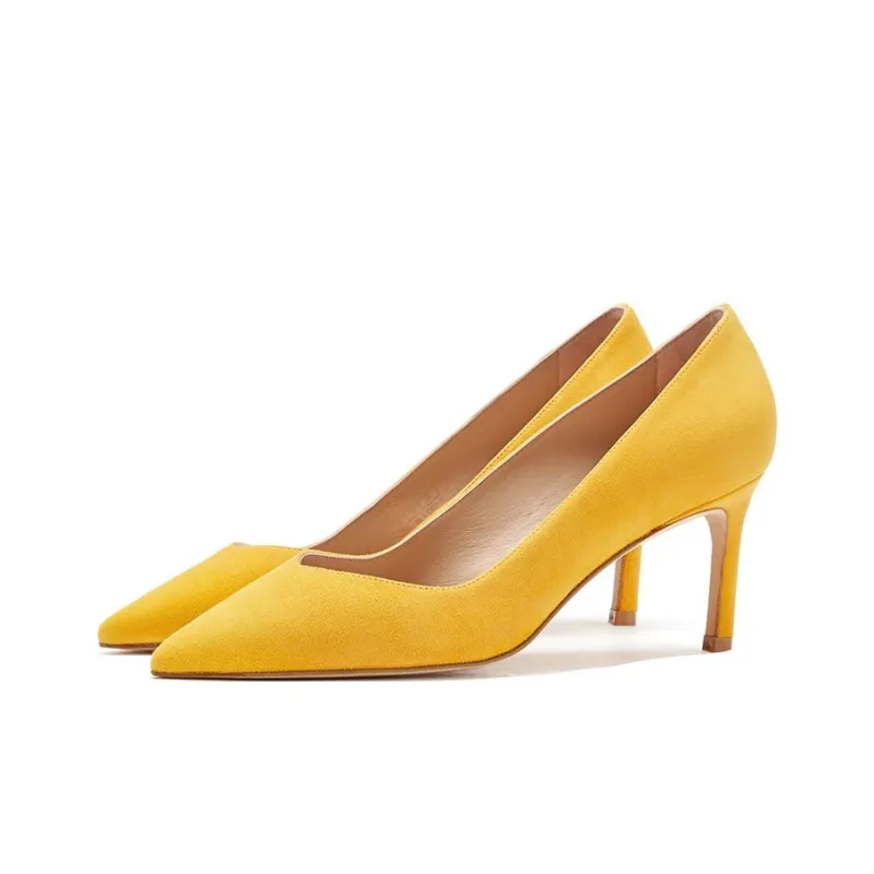 Stuart Weitzman/SW Anny Slim Heel High Heels 7cm Women's Yellow-2