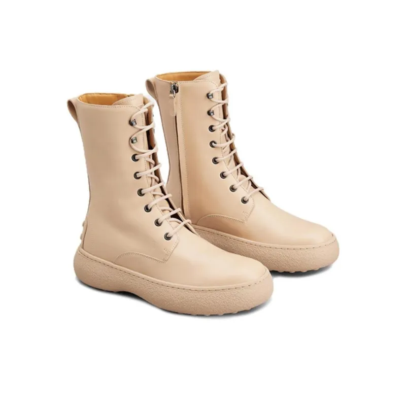 TOD'S WG Ankle Boots Women's Beige-2
