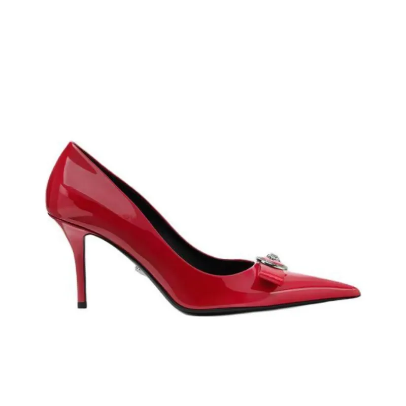 VERSACE Medusa '95 Gianni Slim Heel High Heels 8.5cm Women's Red-1