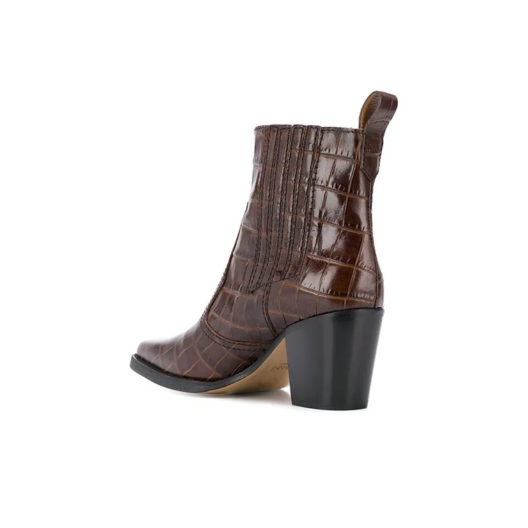 GANNI Ankle Boots Women's Brown-2