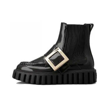 Roger Vivier Viv' Go Thick Short Chelsea Boots Women's Black