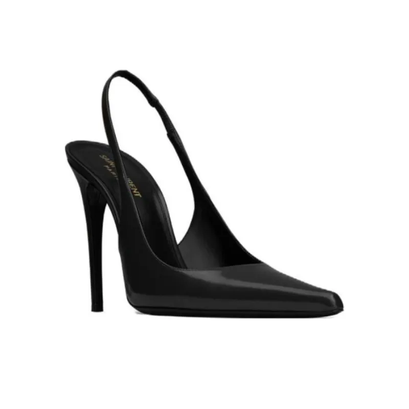 SAINT LAURENT Slim Heel High Heels 11cm Women's Black-3