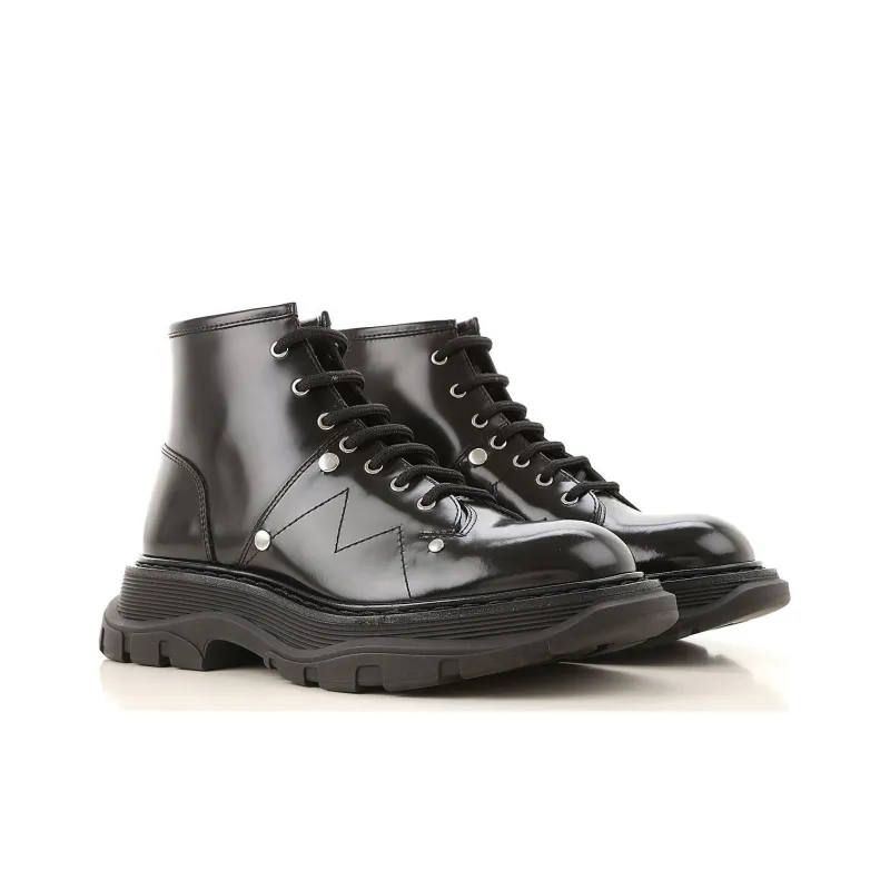 Alexander McQueen Tread Lace Up Boot Black Women's-2