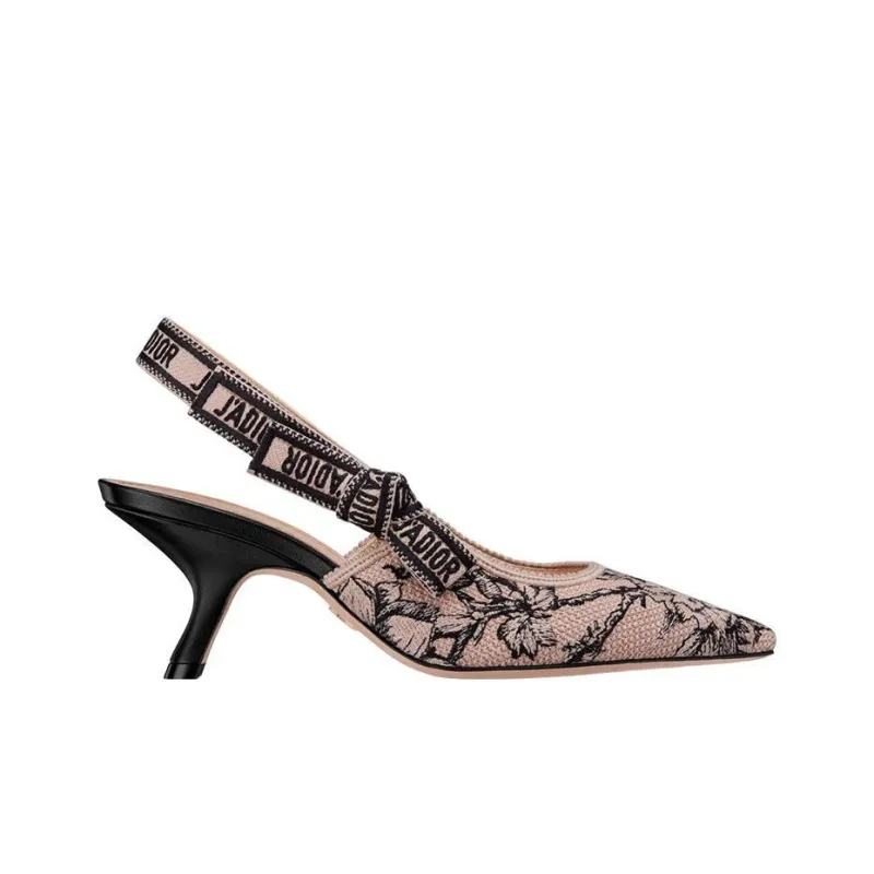 DIOR J'ADIOR Embroidered Canvas High Heels 'Nude'-1