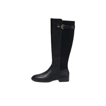 COACH Knee High Boots 1.5cm Women's Black