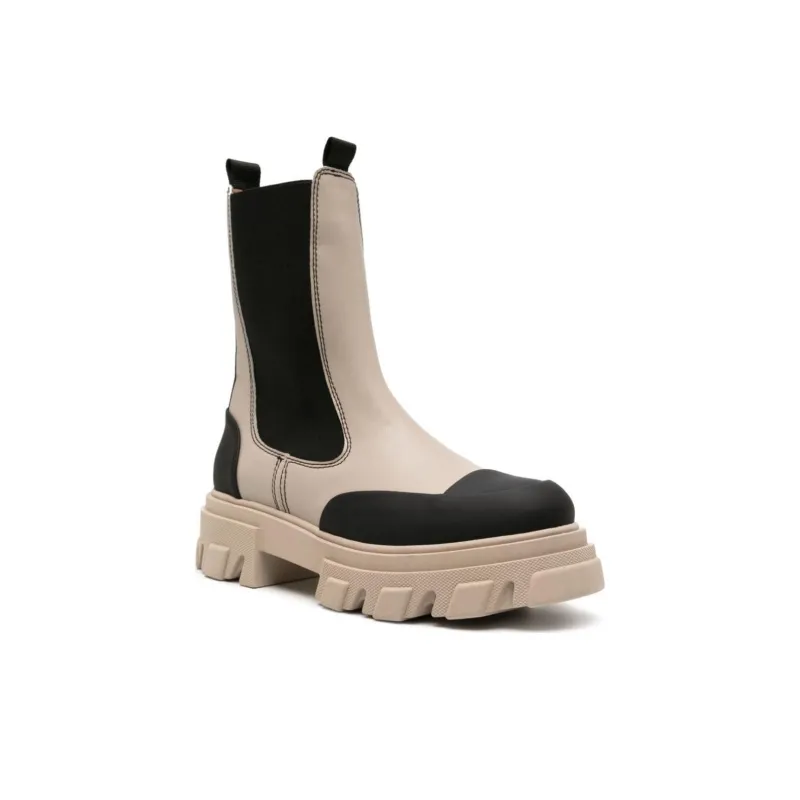 GANNI Cleated Faux-leather Chelsea Boots-2
