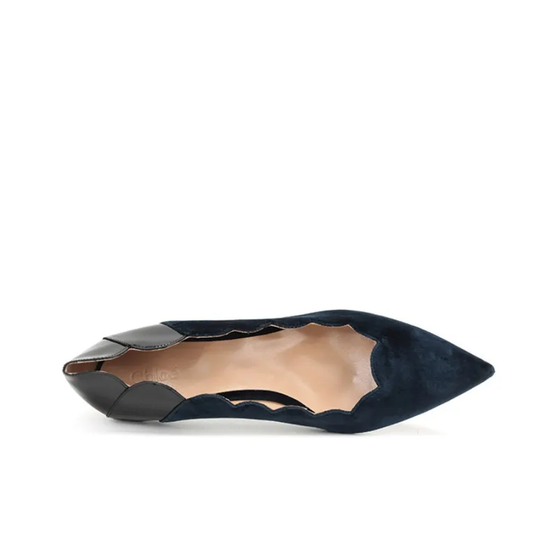 Chloe Lauren Slim Heel High Heels Women's Blue Black-4