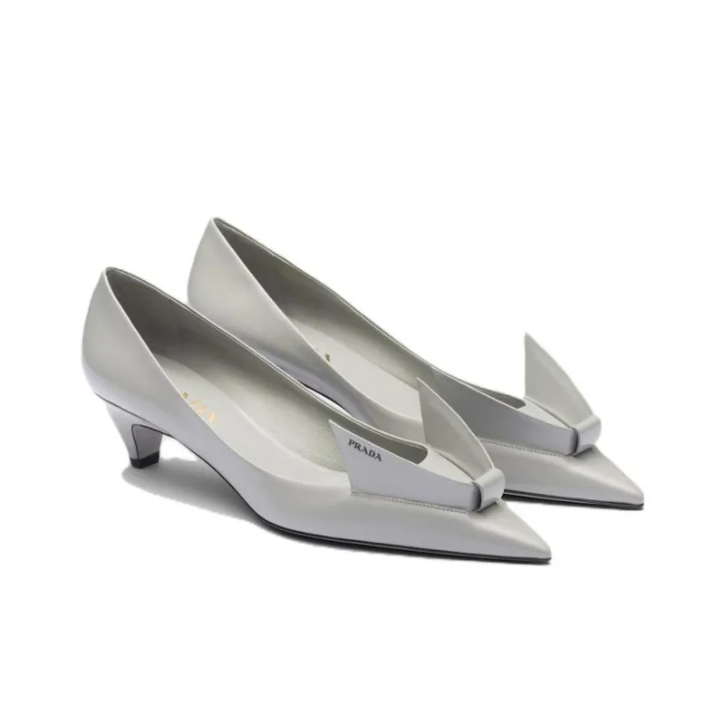 PRADA 25mm Floral-appliqué Leather Pumps-2