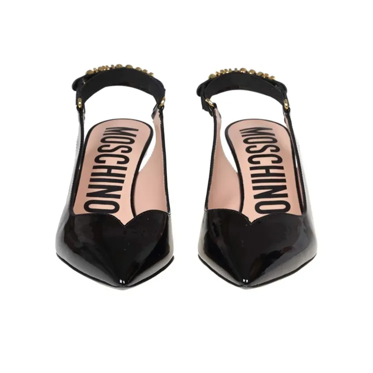 MOSCHINO Logo-plaque Patent Pumps-4