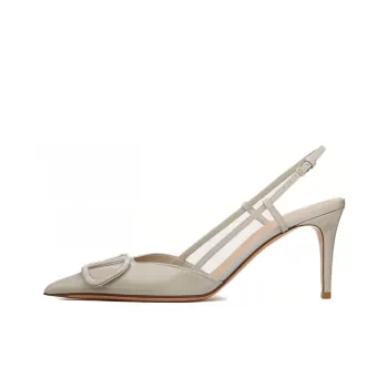 Valentino VLogo Signature Slim Heel High Heels 8cm Women's Gray