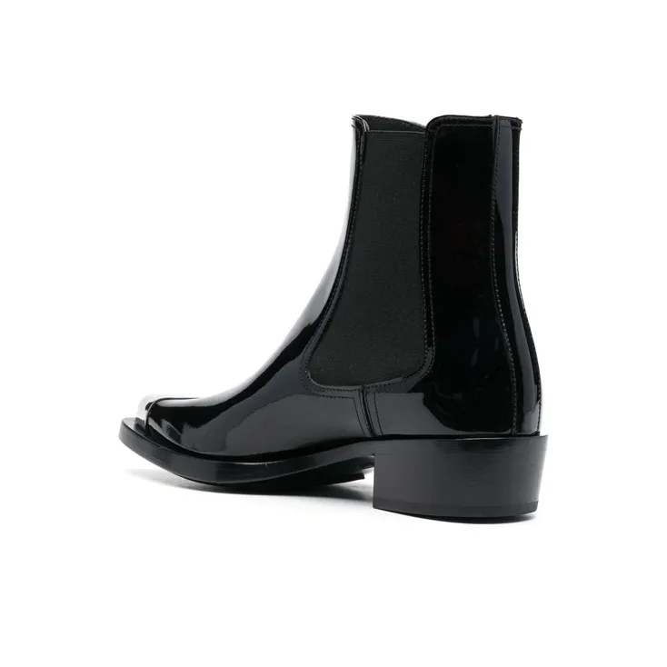 Alexander McQueen Patent Ankle Boots-3