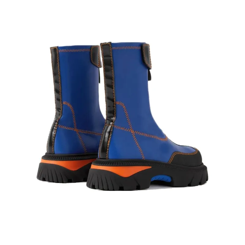 MIISTA Ankle Boots 4.5cm Women's Blue Black-3