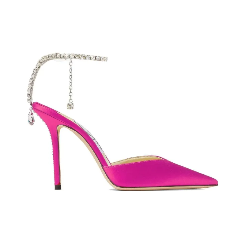 Jimmy Choo Saeda Slim Heel High Heels 10cm Women's Fuchsia-1
