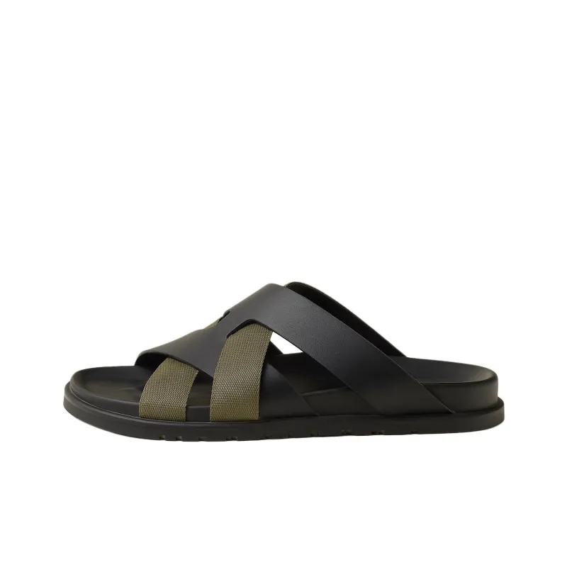 HERMES Slide Slippers Men's Black-0
