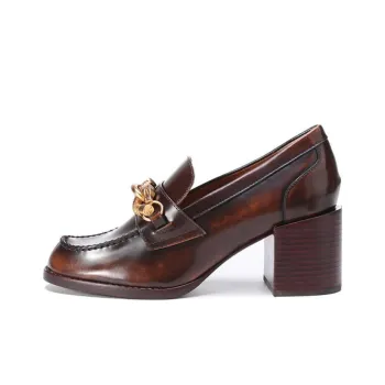 TORY BURCH Chunky Heel High Heels 6.5cm Women's Caramel