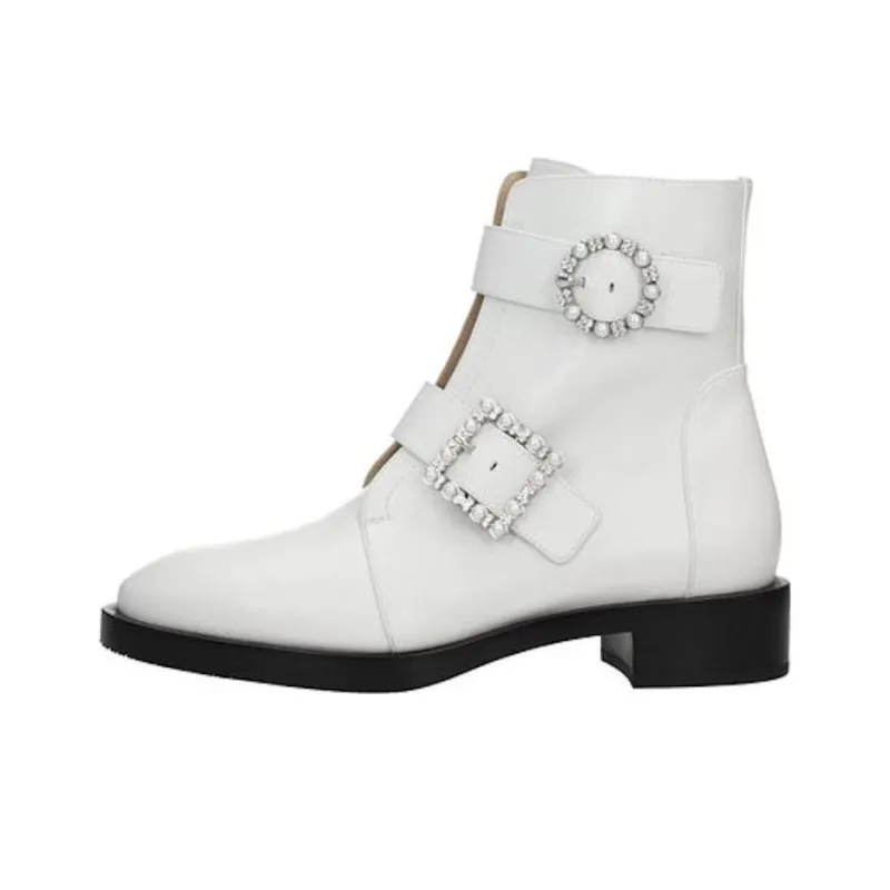 stuart weitzman Side Crystal-embellished Buckle Boots-0