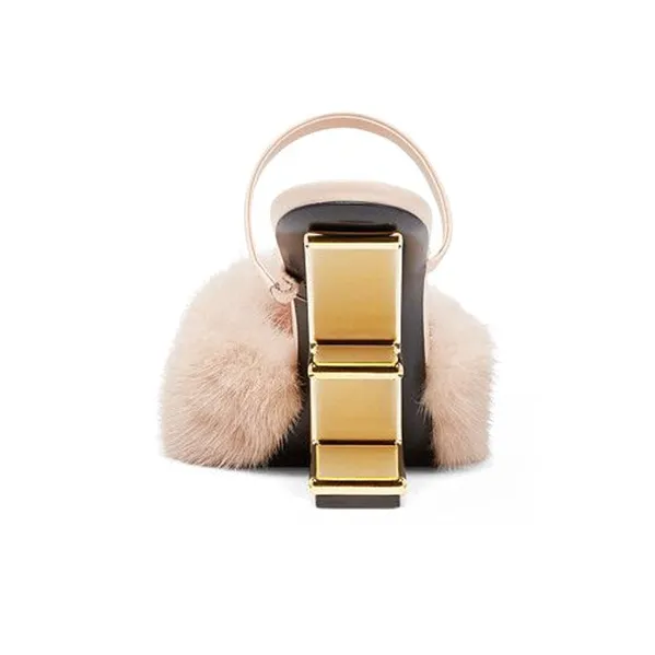 FENDI First Irregular Heel High Heels 9.5cm Women's Pink-4