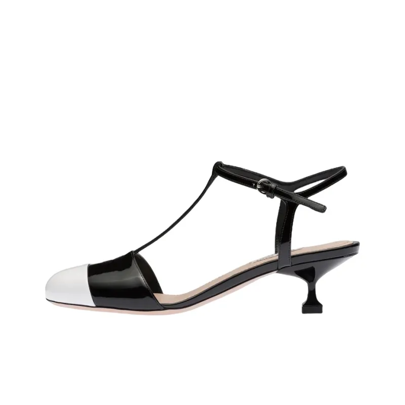 MIU MIU Killer Slim Heel High Heels Women's Black White-0