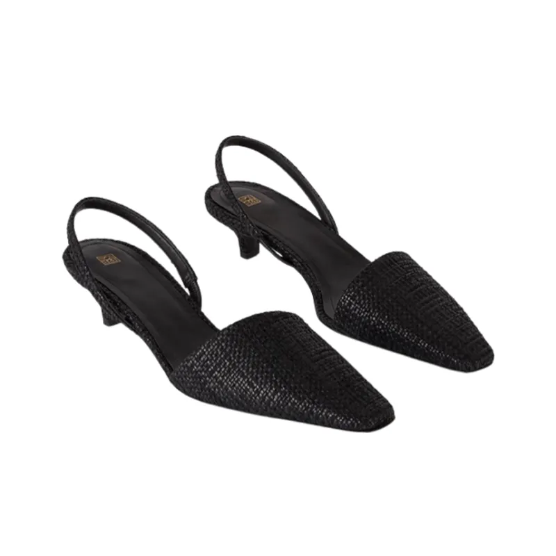 TOTEME The Raffia 35mm Slingback Pumps-3