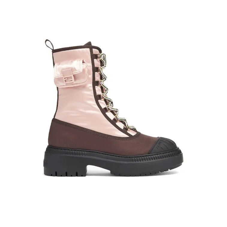FENDI Lace Up Biker Boots Women's-1
