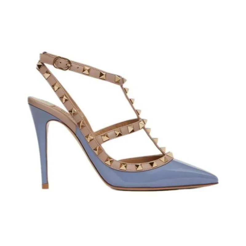Valentino Slim Heel High Heels Women's Blue-1