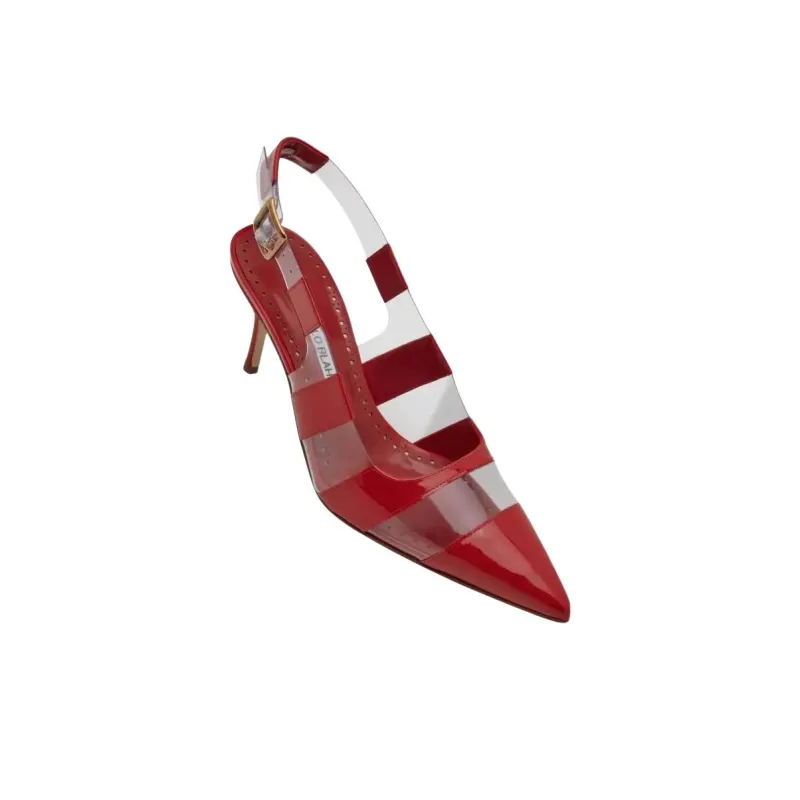 MANOLO BLAHNIK Uxra Slim Heel High Heels 7cn Women's Dark Red-3