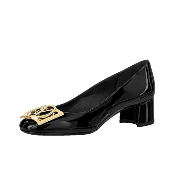 LOUIS VUITTON Madeleine Chunky Heel High Heels Women's Pitch Black