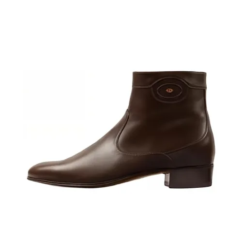 GUCCI Ankle Boot 'Logo Embellished Cocoa'