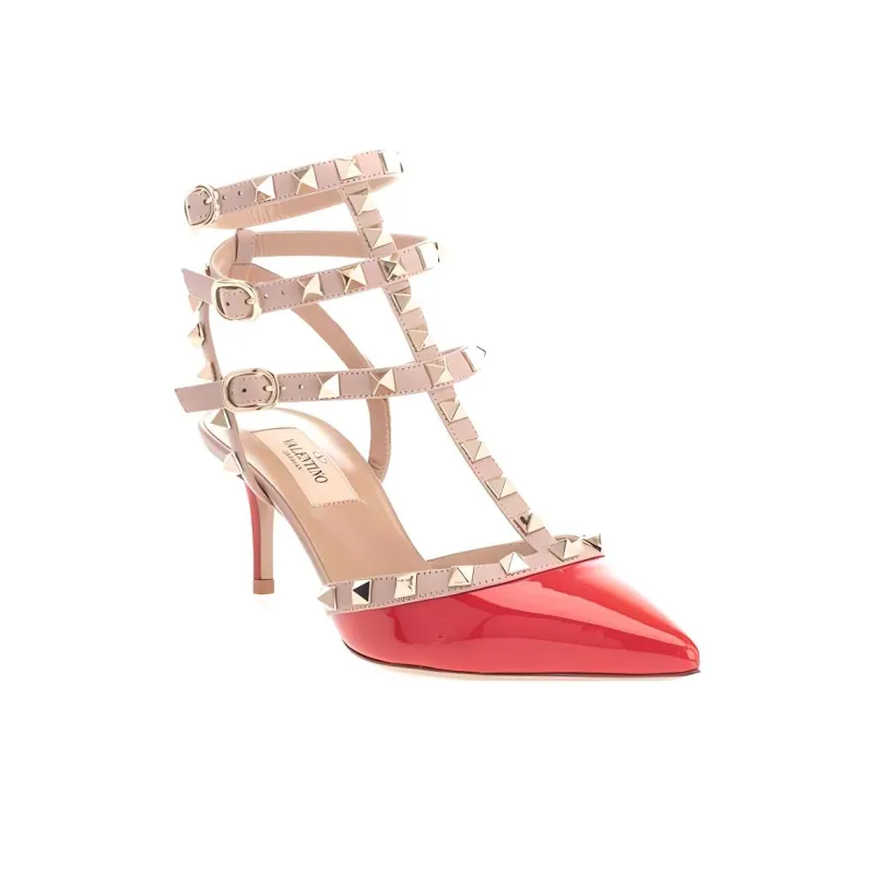 Valentino Slim Heel High Heels Women's Red-3
