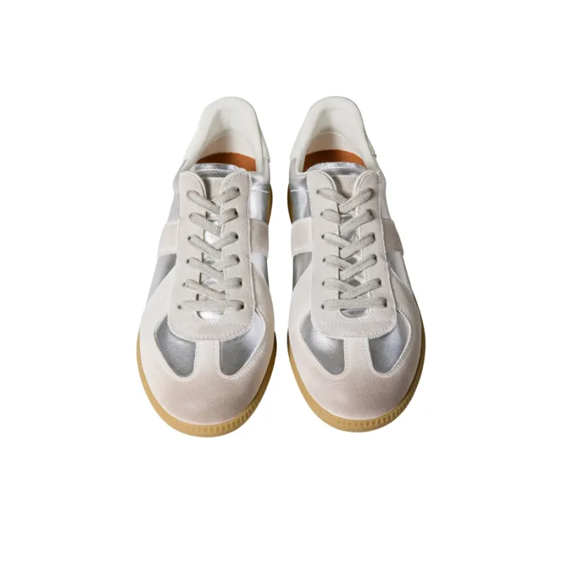 THOM WILLS Trendy Versatile Casual Sports German Army Trainers Skateboard Shoes Unisex Silver Gray-9