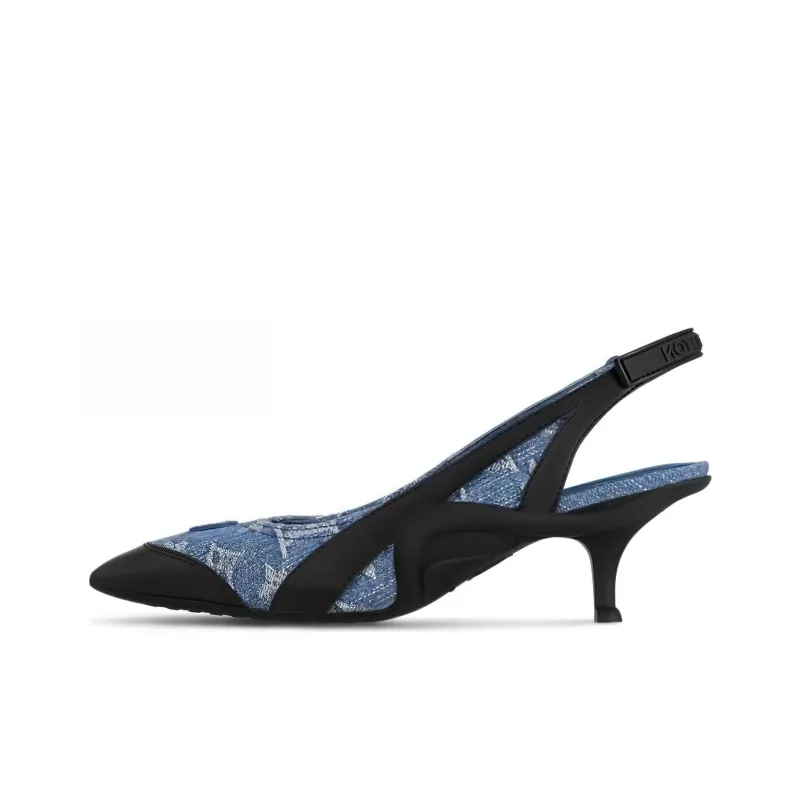 LOUIS VUITTON Archlight Slim Heel High Heels 5.5cm Women's Black Blue-0